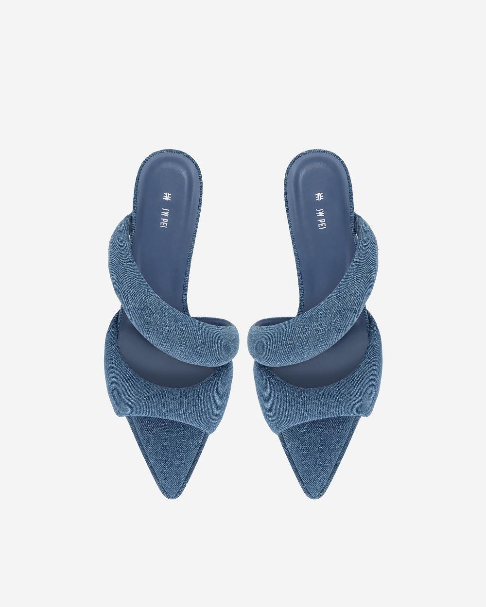 Buty JW PEI JW PEI Sara Mule Denim Women Niebieskie | PL1479MA