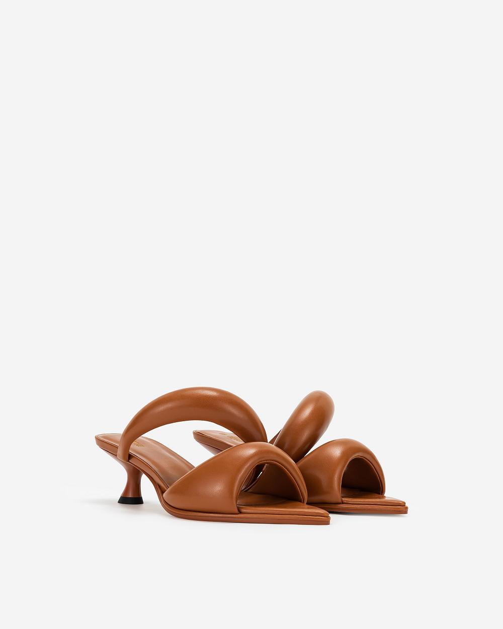 Buty JW PEI JW PEI Sara Mule Women Brązowe | PL1484TV