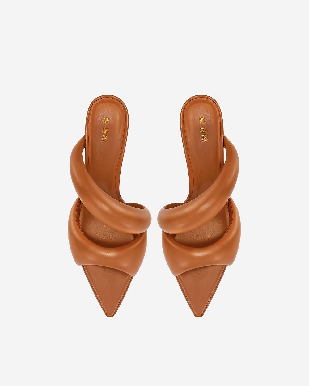 Buty JW PEI JW PEI Sara Mule Women Brązowe | PL1484TV