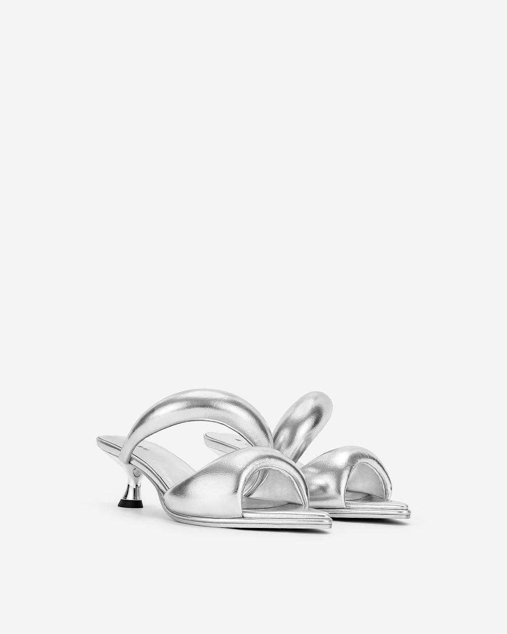 Buty JW PEI JW PEI Sara Mule Women Srebrne | PL1485YU