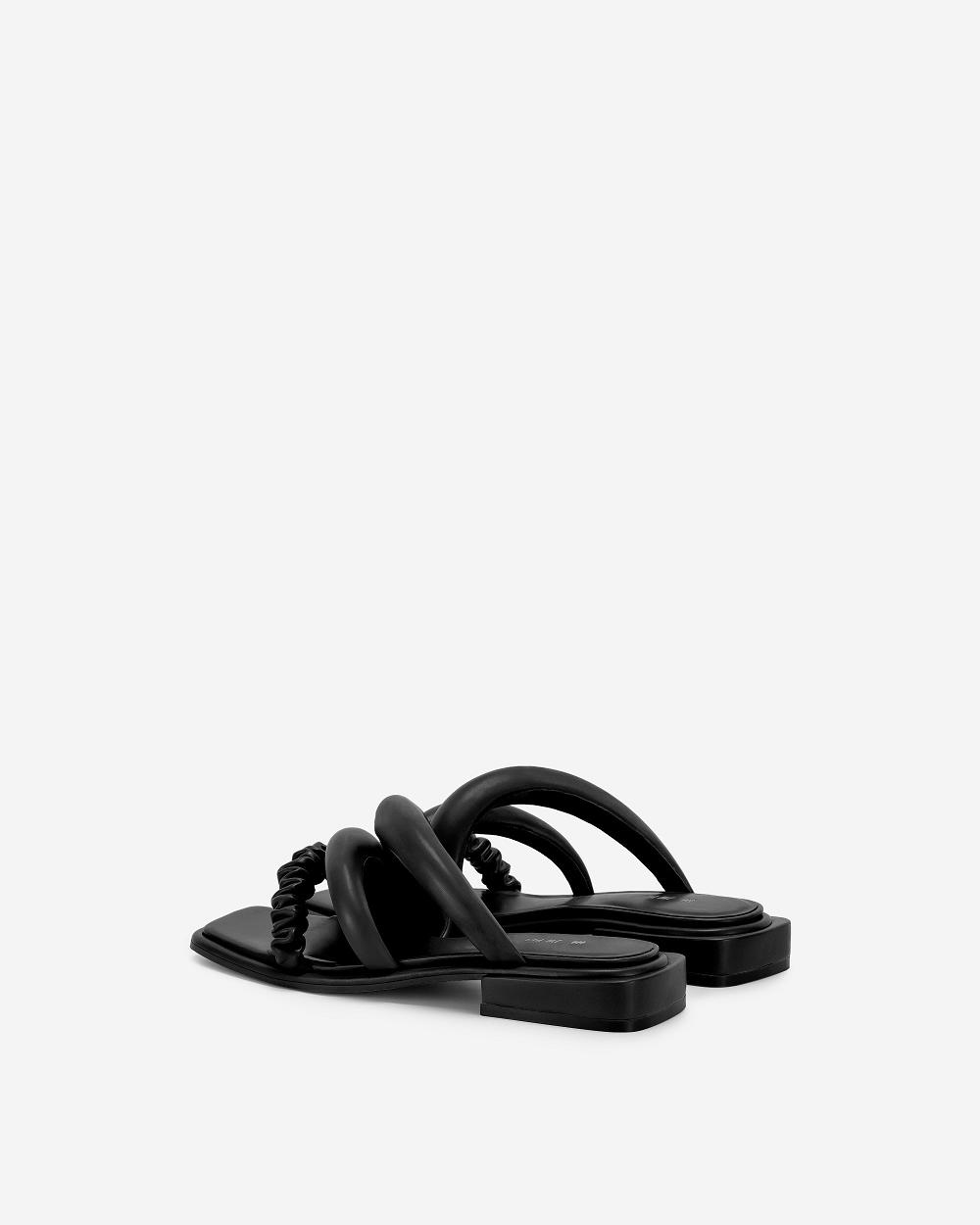 Buty JW PEI Jada Płaskie Mule Women Czarne | PL1477BC