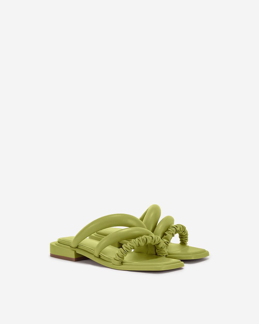 Buty JW PEI Jada Płaskie Mule Women Zielone | PL1473ZG