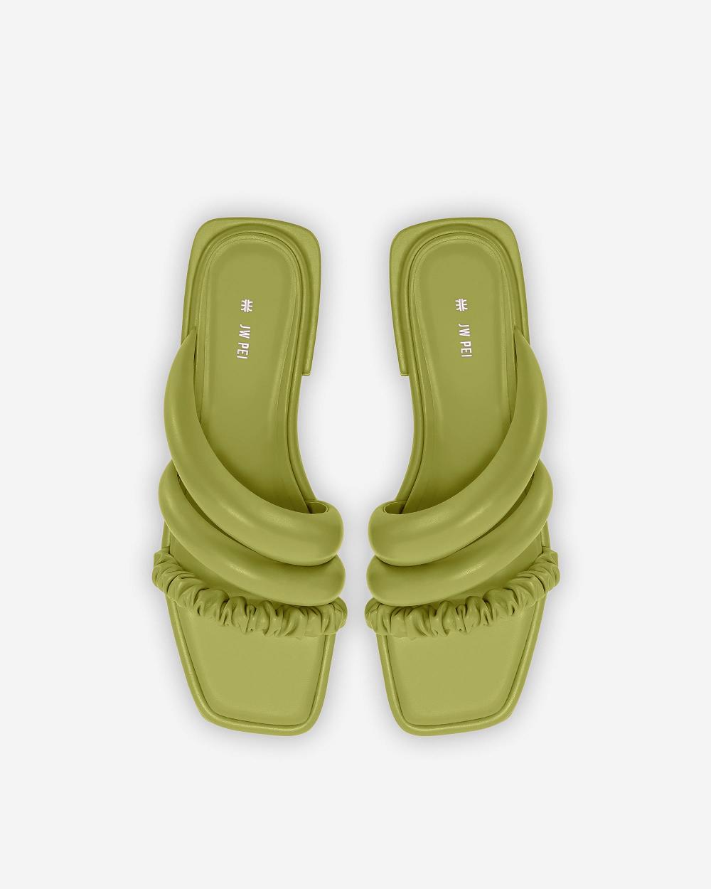 Buty JW PEI Jada Płaskie Mule Women Zielone | PL1473ZG
