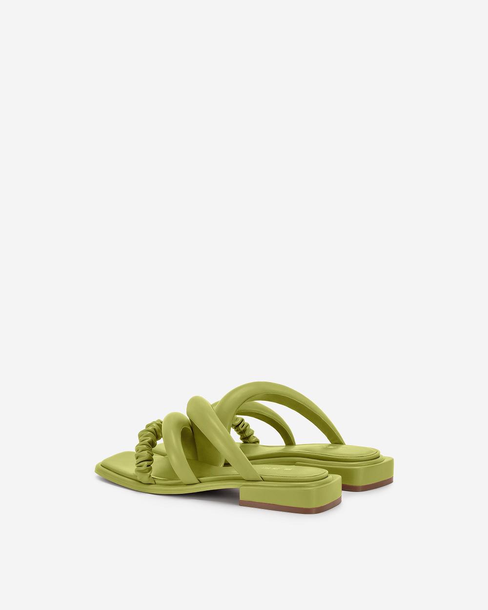 Buty JW PEI Jada Płaskie Mule Women Zielone | PL1473ZG