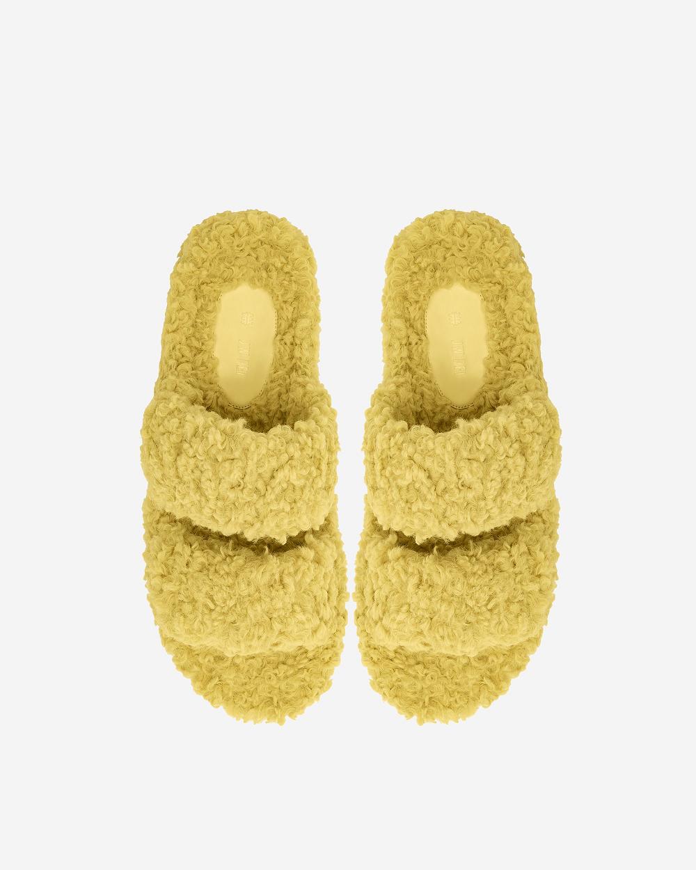 Buty JW PEI Lexi Faux Fur Platformie Sandal Women Żółte | PL1486UT