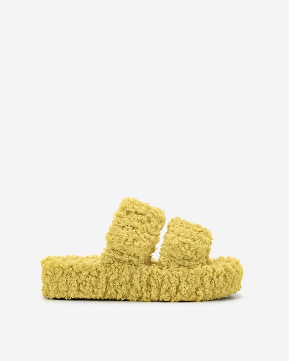 Buty JW PEI Lexi Faux Fur Platformie Sandal Women Żółte | PL1486UT