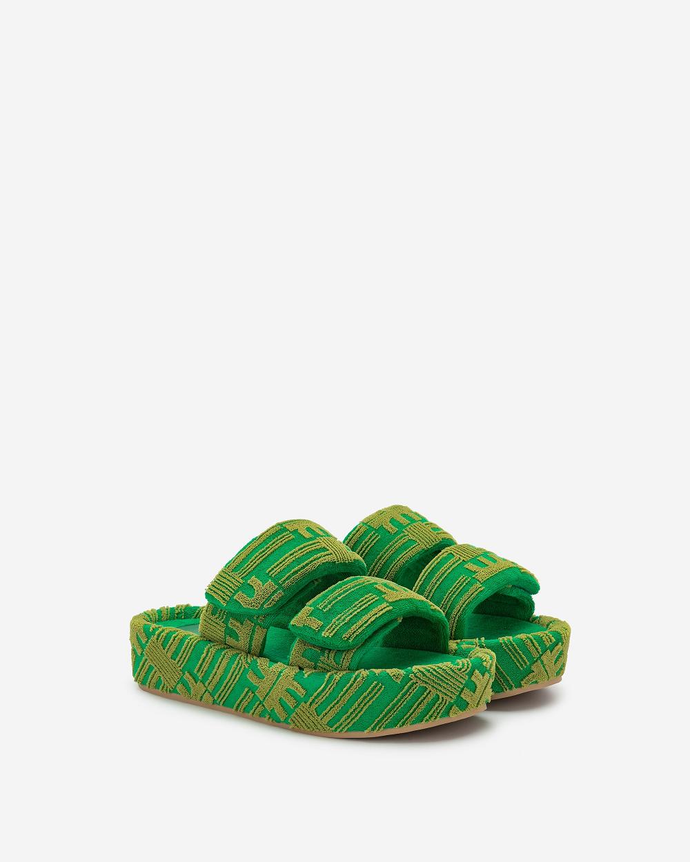Buty JW PEI Lexi Terry Klapki Sandal Women Zielone | PL1488OR