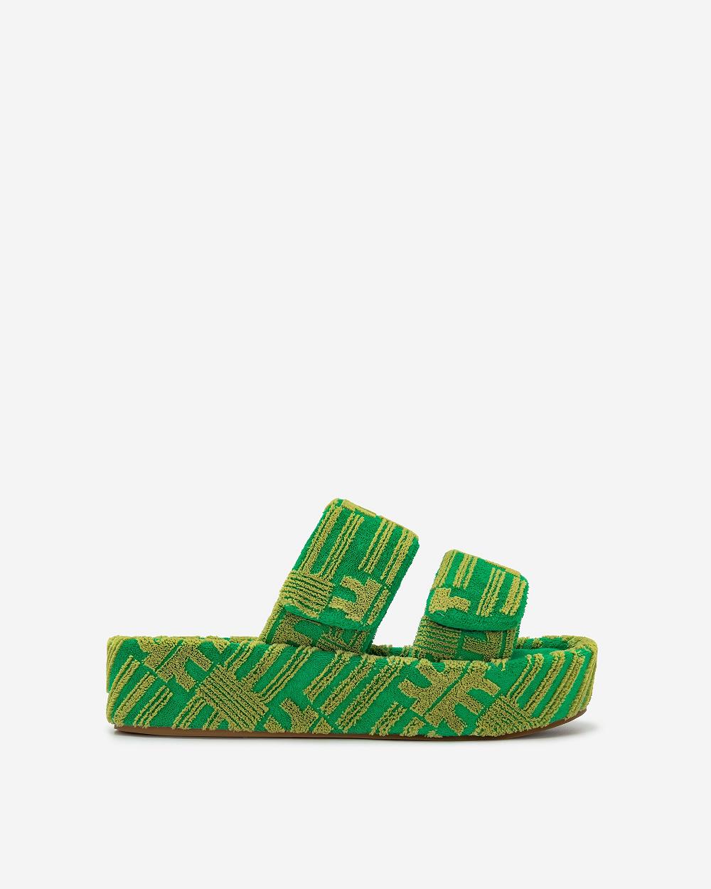 Buty JW PEI Lexi Terry Klapki Sandal Women Zielone | PL1488OR