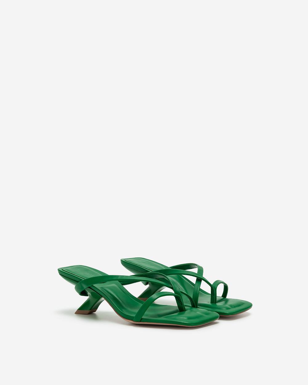 Buty JW PEI Maeve Z Paskami Mule Klasyczne Women Zielone | PL1494GL