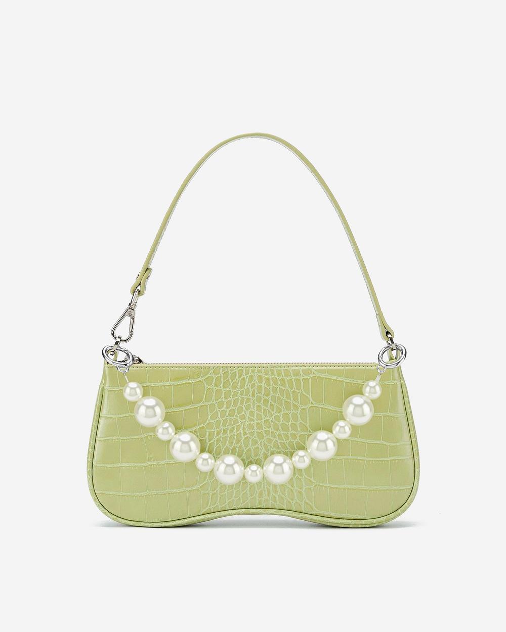Pasek Łańcuszkowy JW PEI Anna Faux Pearl Women Srebrne | PL1369ZG