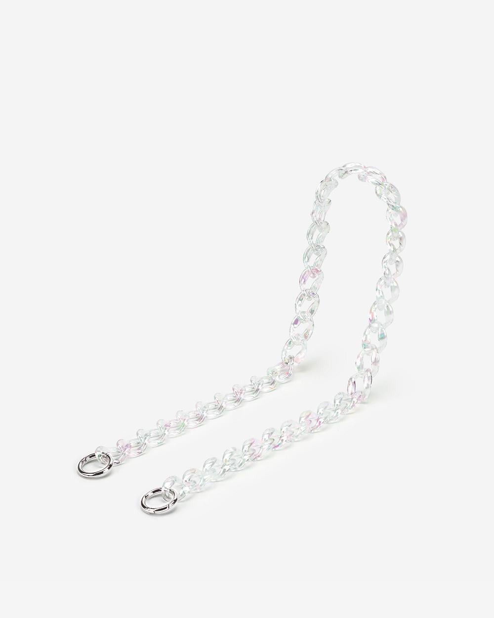 Pasek Łańcuszkowy JW PEI Tara Laser Transparent Acrylic Women Białe | PL1397CE