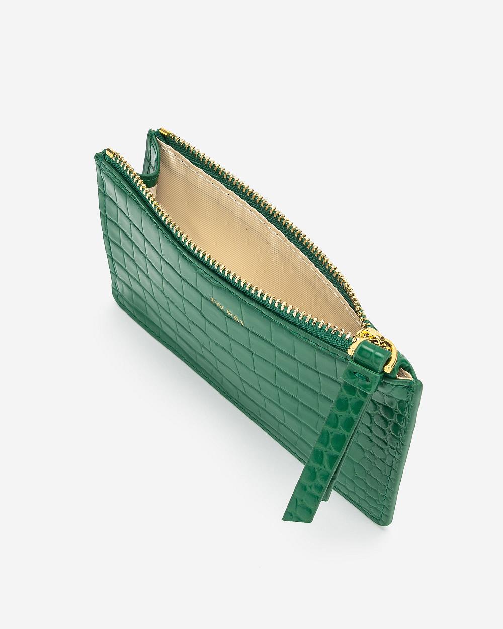 Posiadacz Karty JW PEI Quinn Zipped Women Zielone | PL1357IS