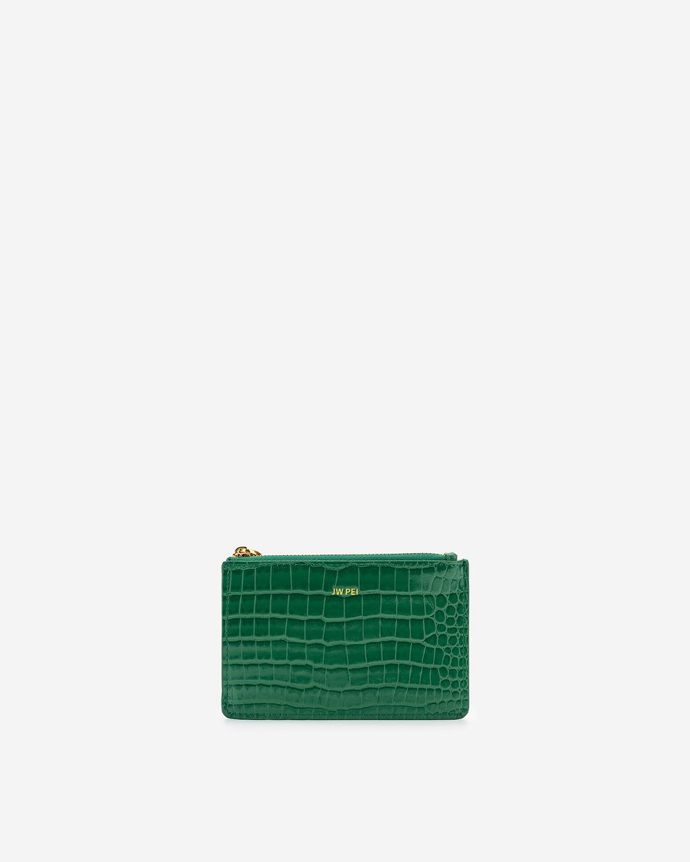 Posiadacz Karty JW PEI Quinn Zipped Women Zielone | PL1357IS