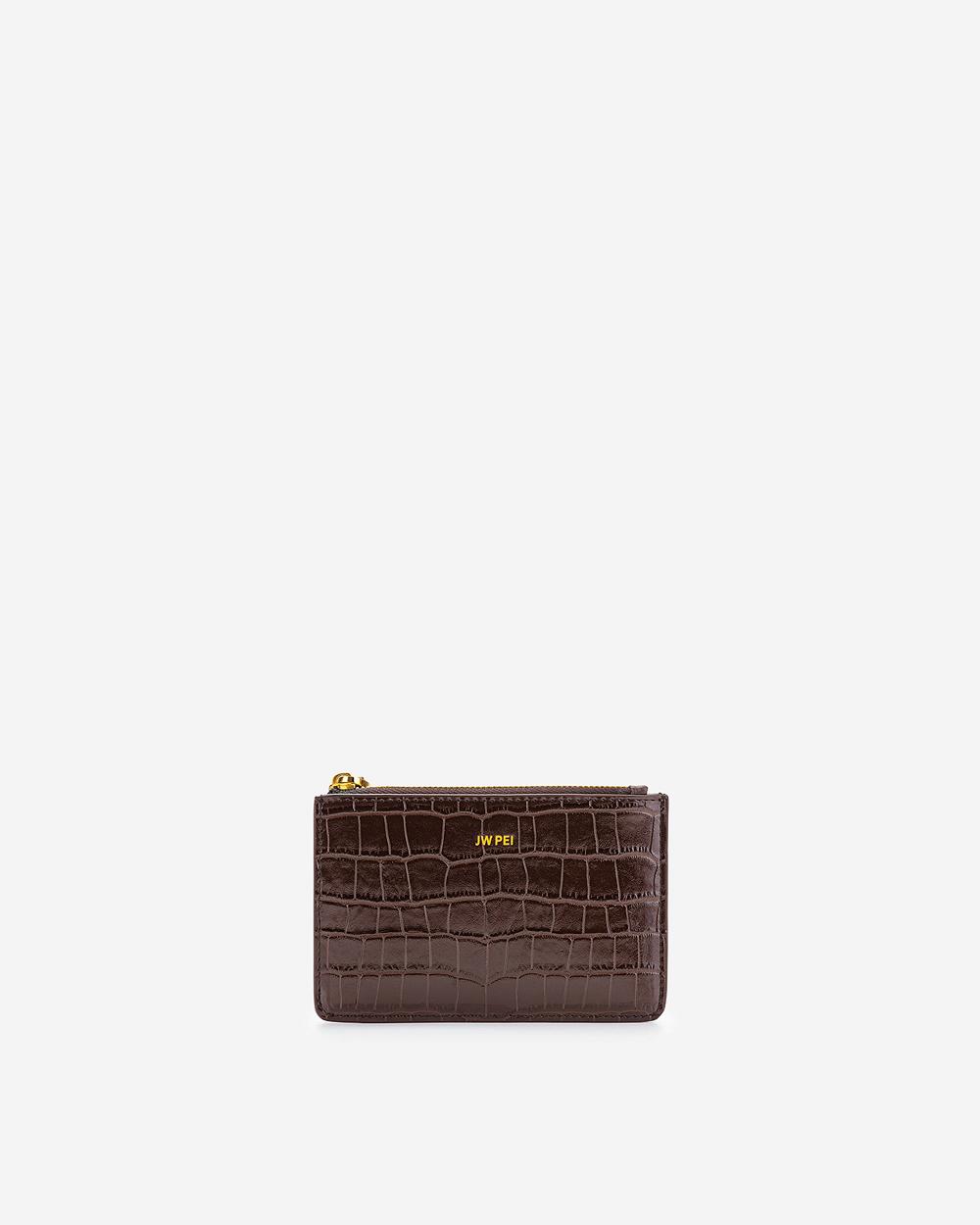Posiadacz Karty JW PEI Quinn Zipped Women Kawa | PL1359PQ