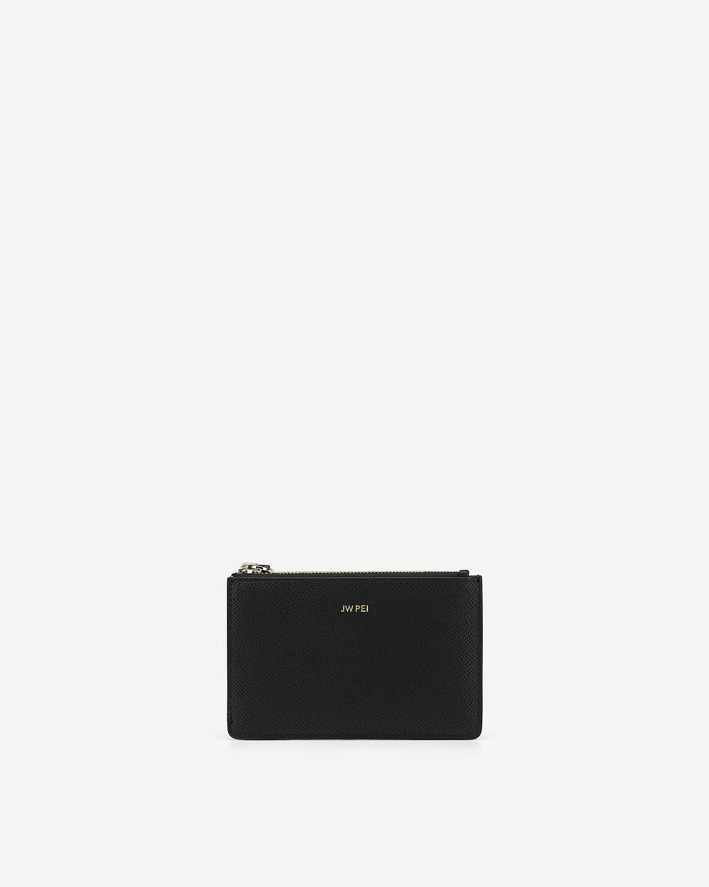 Posiadacz Karty JW PEI Quinn Zipped Women Czarne | PL1360AP