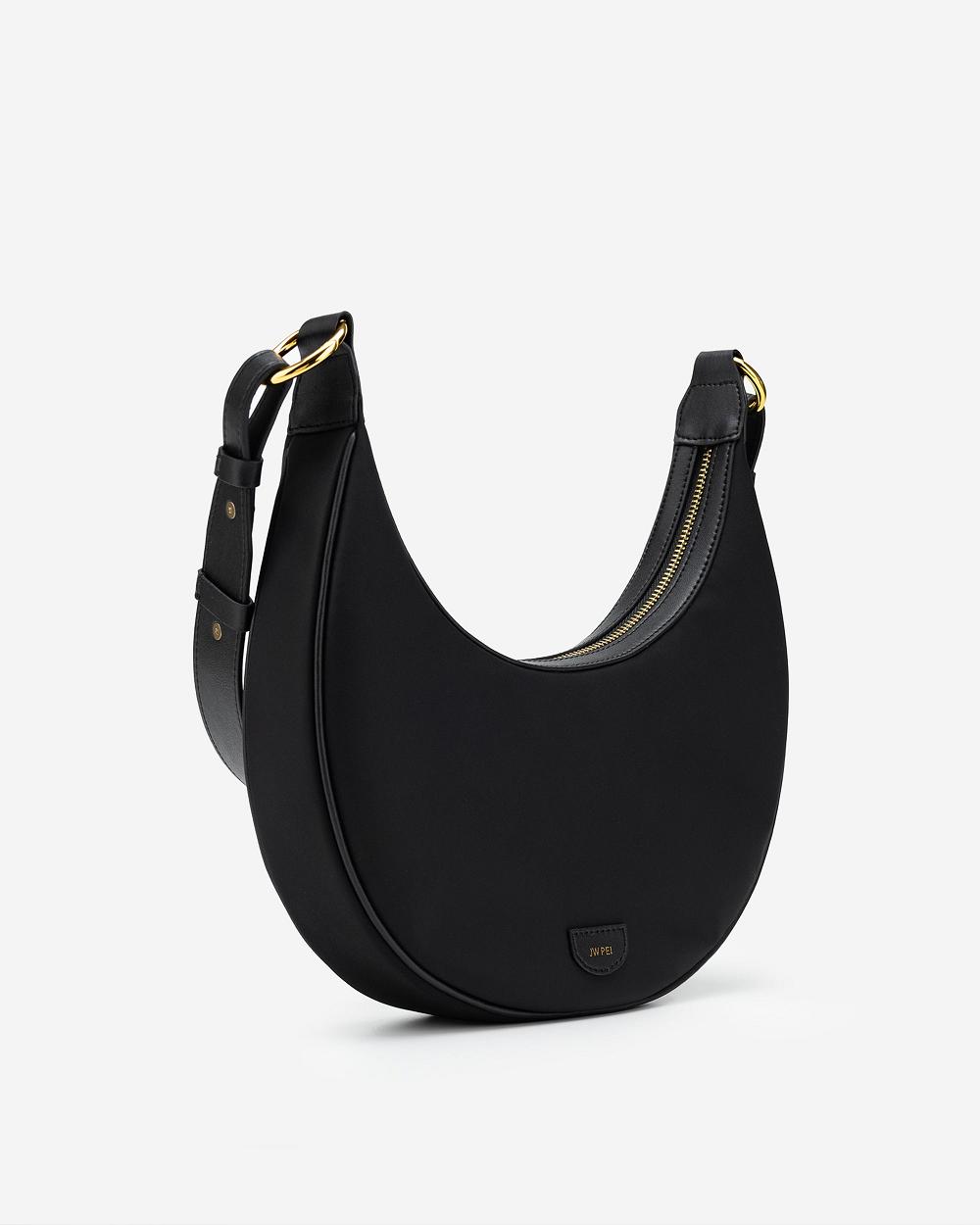 Torba Crossbody JW PEI Carly Nylon Saddle Women Czarne | PL1004LH