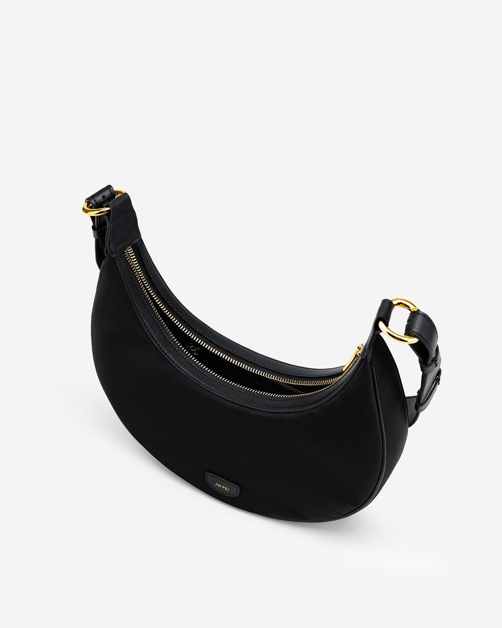 Torba Crossbody JW PEI Carly Nylon Saddle Women Czarne | PL1004LH