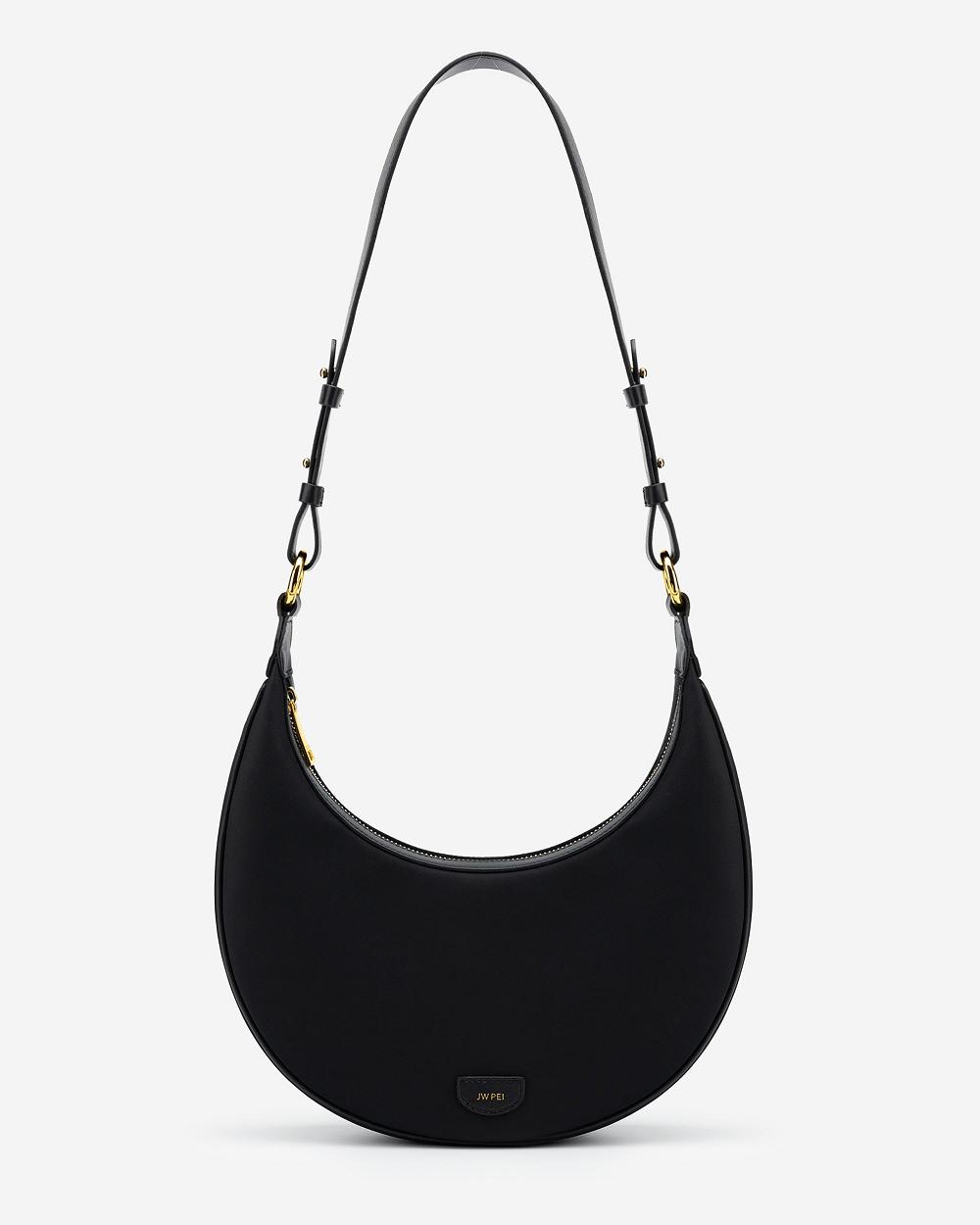 Torba Crossbody JW PEI Carly Nylon Saddle Women Czarne | PL1004LH