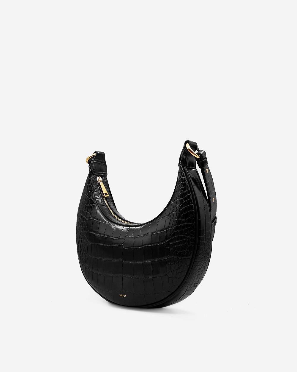 Torba Crossbody JW PEI Carly Saddle Women Czarne | PL1005ZG