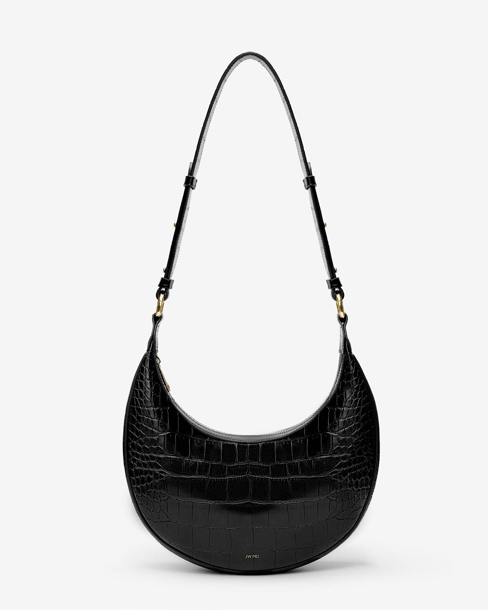Torba Crossbody JW PEI Carly Saddle Women Czarne | PL1005ZG