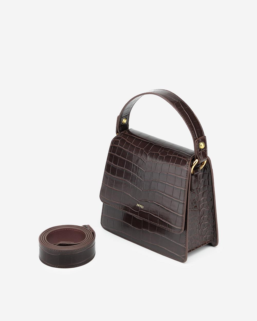 Torba Crossbody JW PEI FAE Top Handle Women Bordowe | PL1019IS