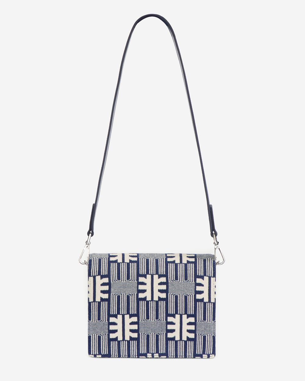 Torba Crossbody JW PEI FEI Jacquard Knit Flap Women Granatowe | PL1021PQ