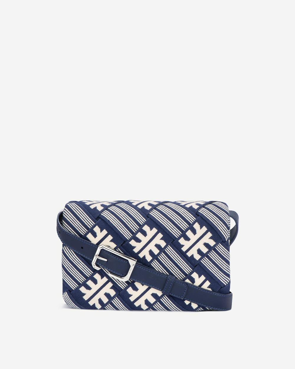 Torba Crossbody JW PEI FEI Maze Jacquard Knit Women Granatowe Białe | PL1022AP