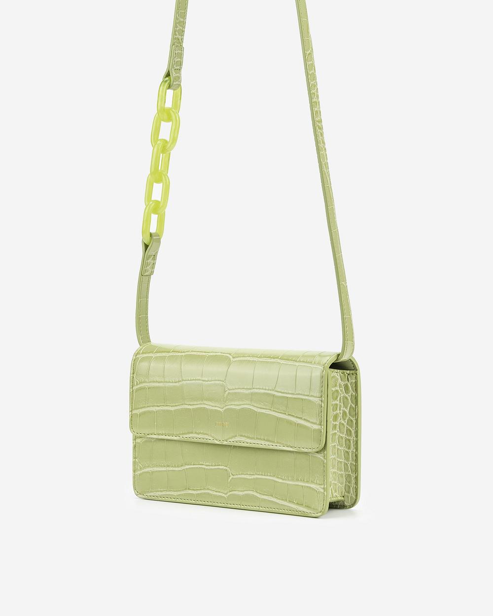 Torba Crossbody JW PEI Julia Acrylic Chain Women Oliwkowe Zielone | PL1029KI