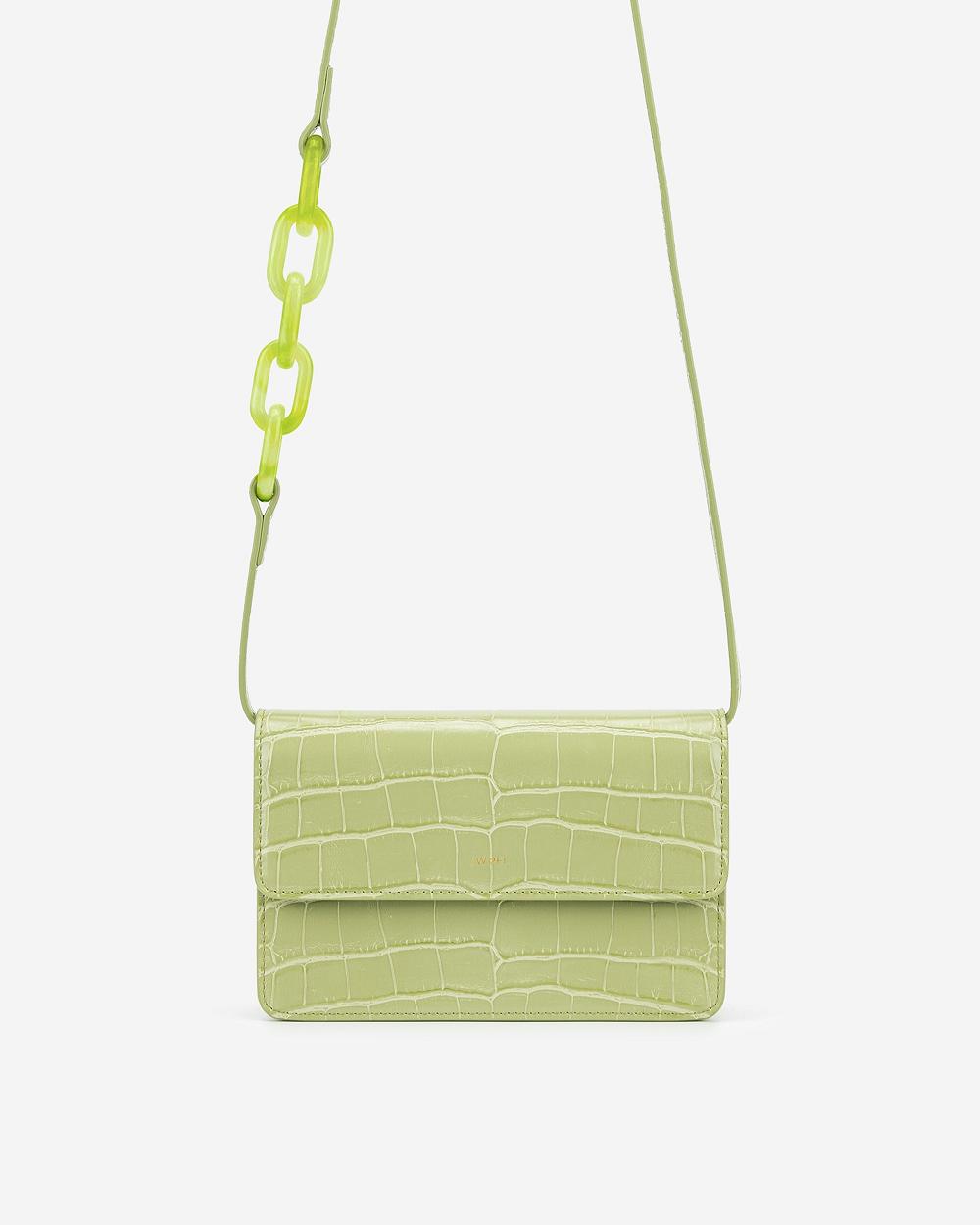 Torba Crossbody JW PEI Julia Acrylic Chain Women Oliwkowe Zielone | PL1029KI