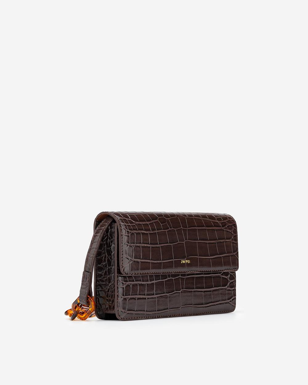 Torba Crossbody JW PEI Julia Acrylic Chain Women Bordowe | PL1030LH