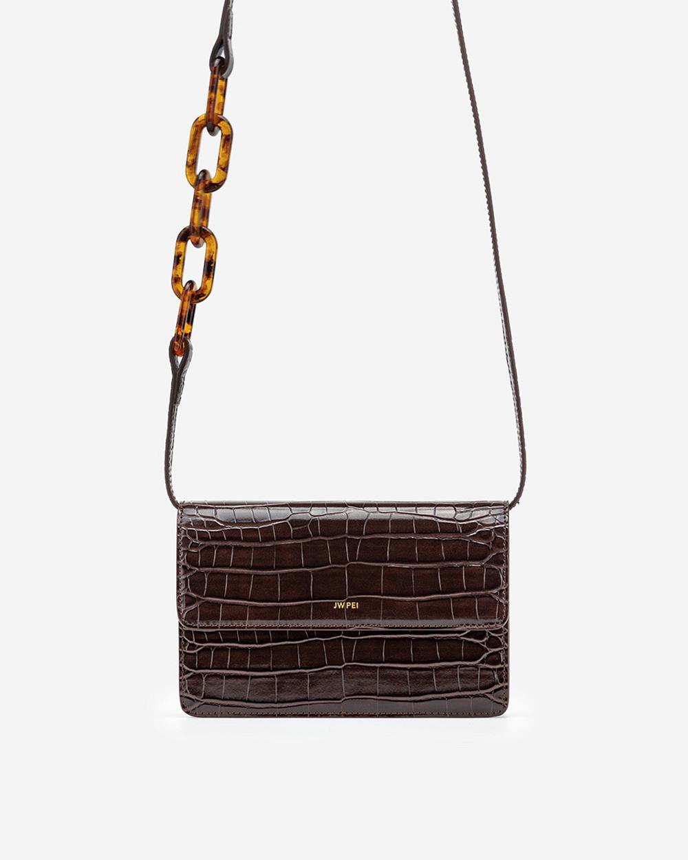 Torba Crossbody JW PEI Julia Acrylic Chain Women Bordowe | PL1030LH