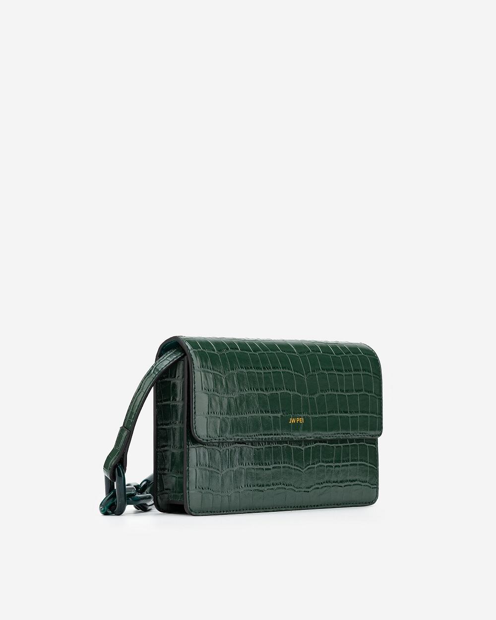 Torba Crossbody JW PEI Julia Acrylic Chain Women Zielone | PL1031ZG