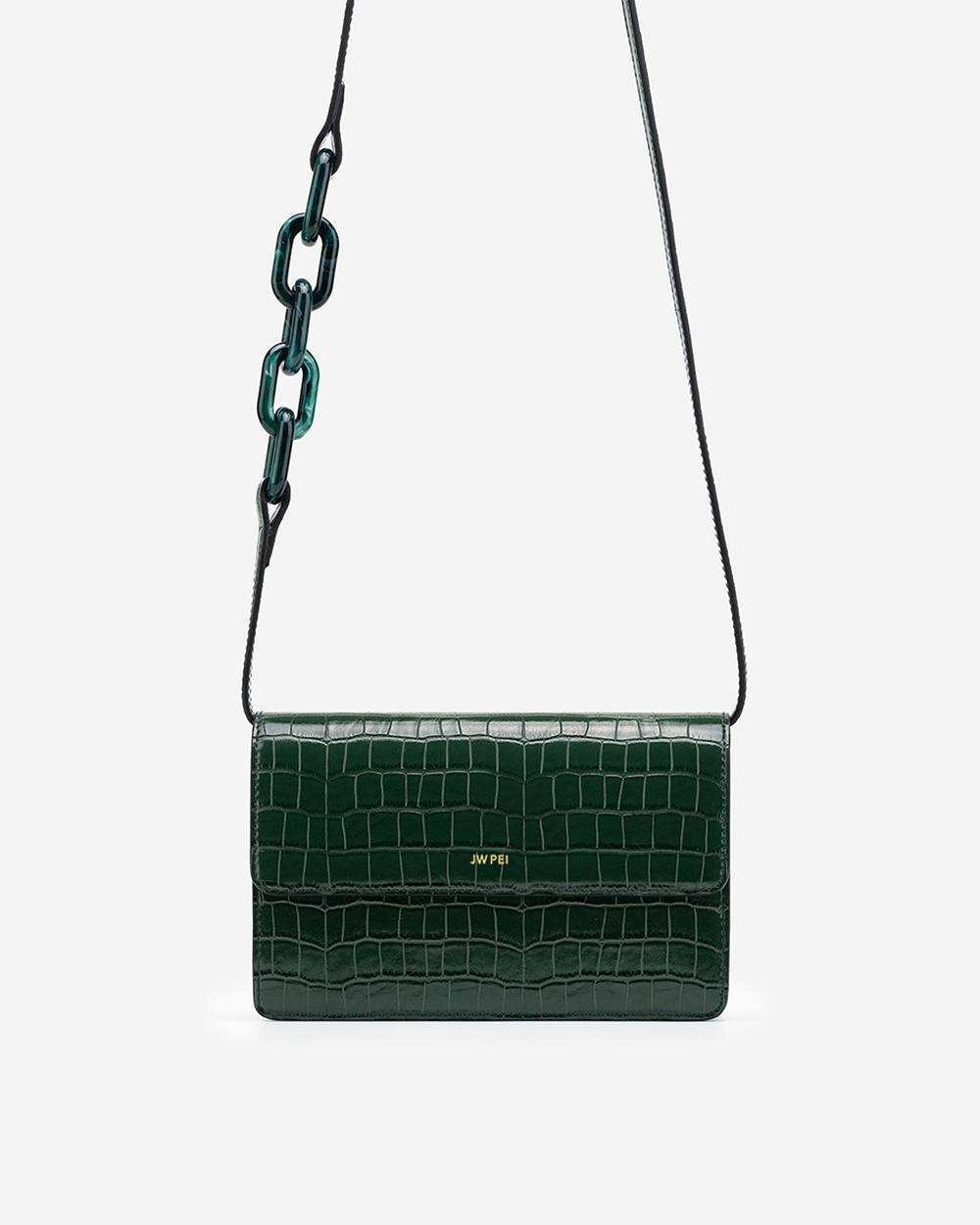 Torba Crossbody JW PEI Julia Acrylic Chain Women Zielone | PL1031ZG