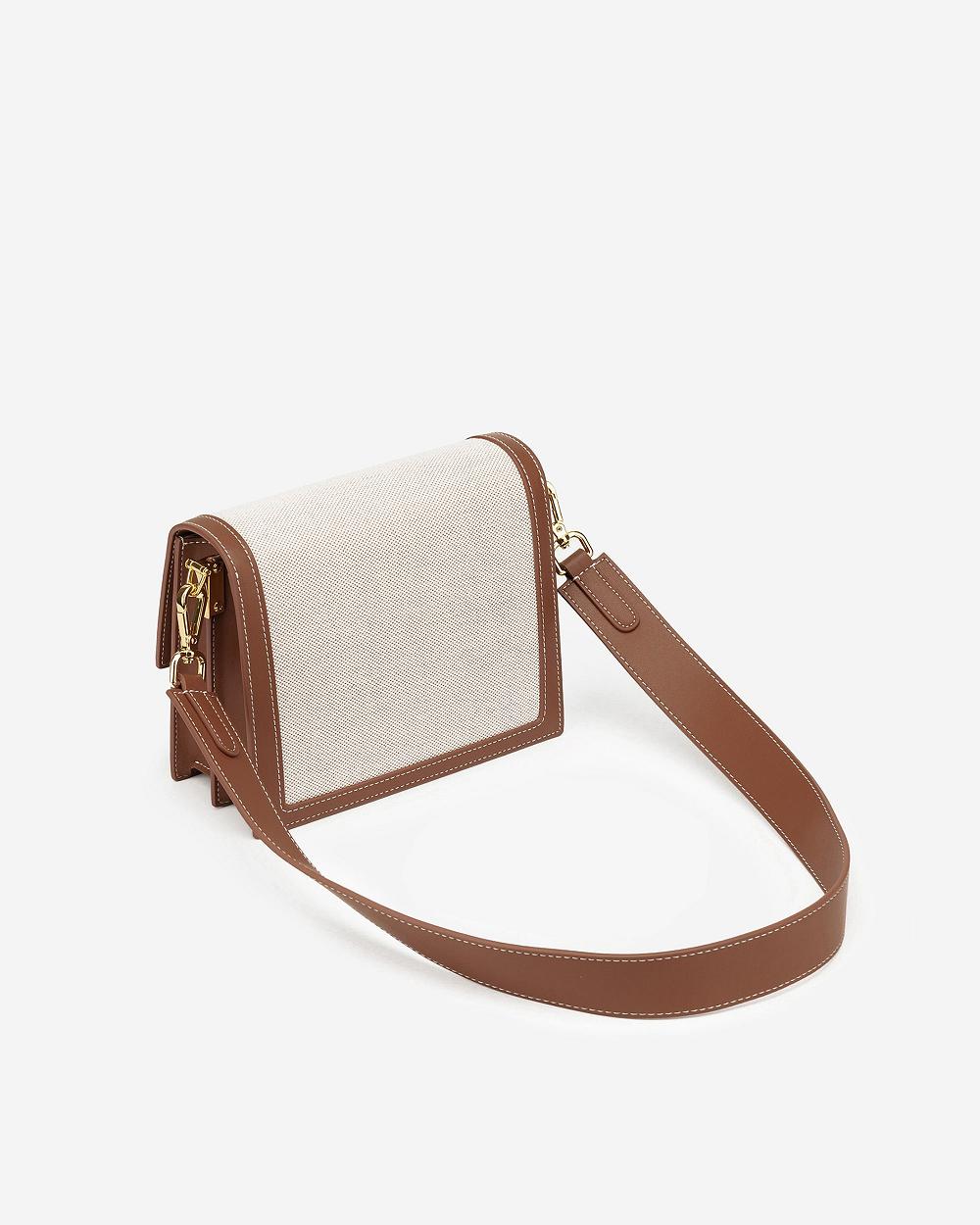 Torba Crossbody JW PEI Mini Flap Women Beżowe | PL1063MA