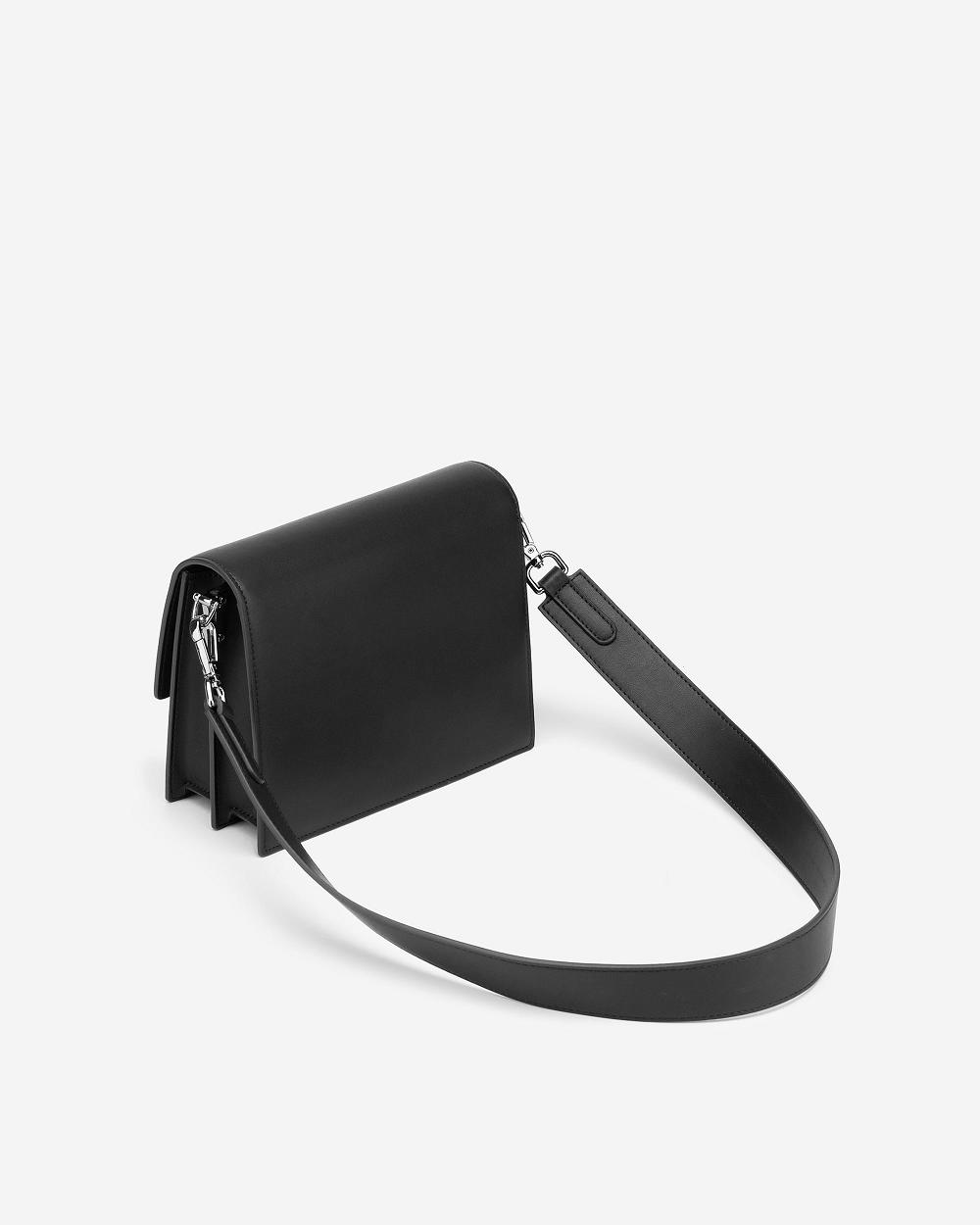 Torba Crossbody JW PEI Mini Flap Women Czarne | PL1061BC