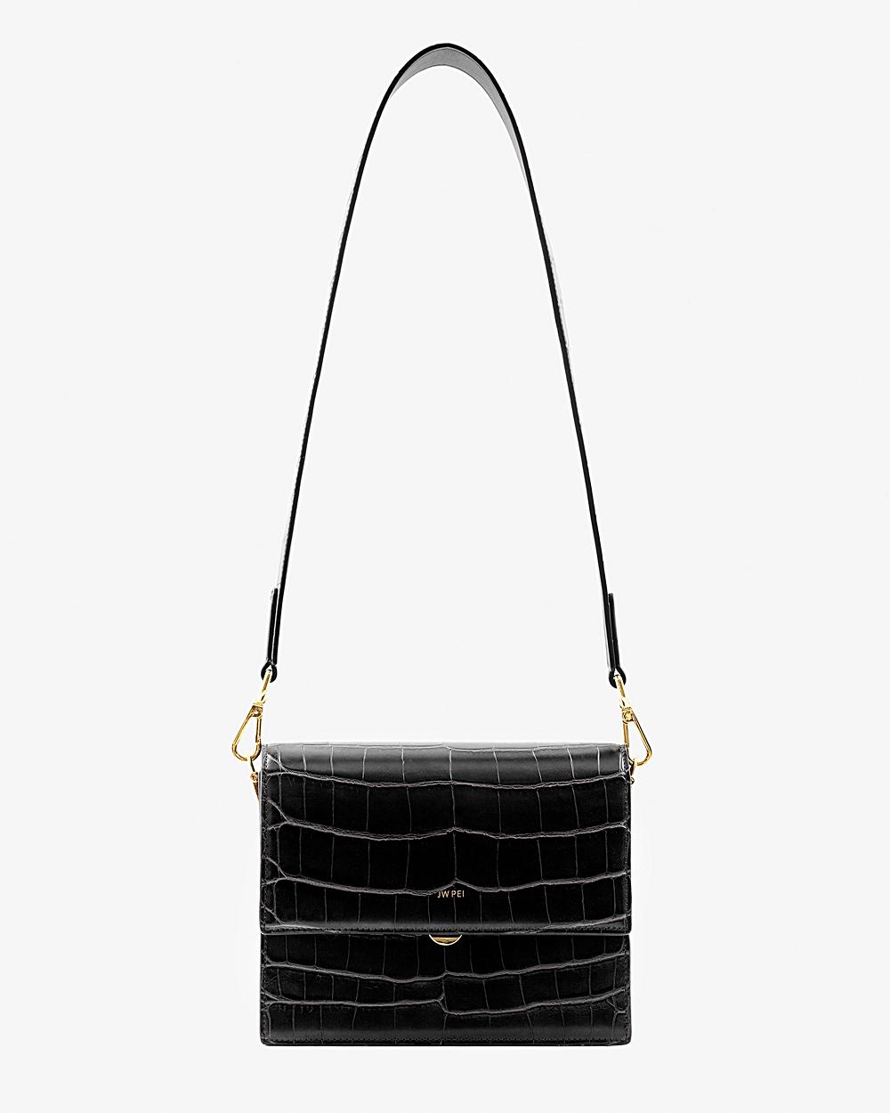 Torba Crossbody JW PEI Mini Flap Women Czarne Szare | PL1067RW