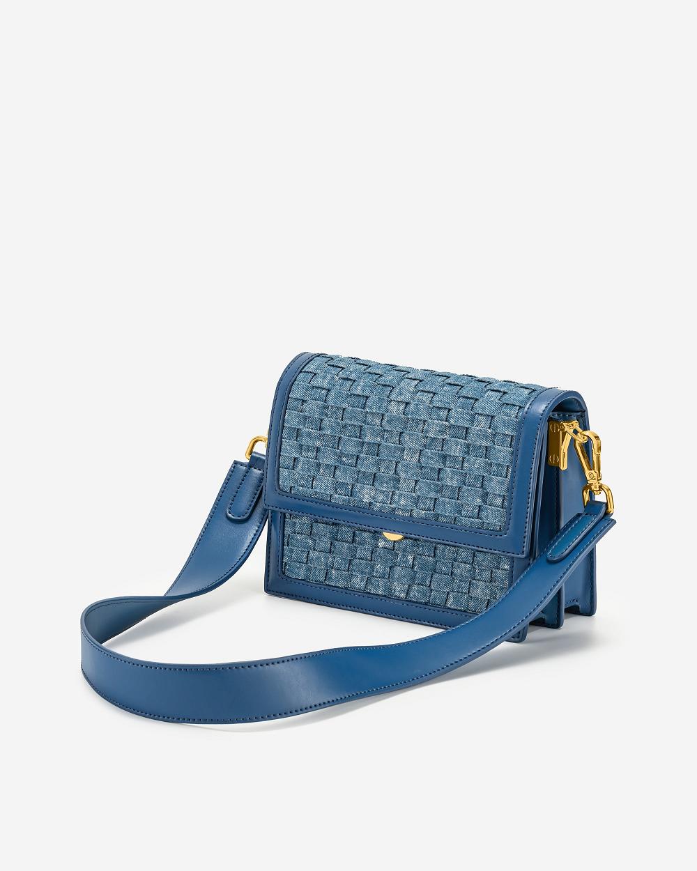 Torba Crossbody JW PEI Mini Flap Women Niebieskie | PL1058XF