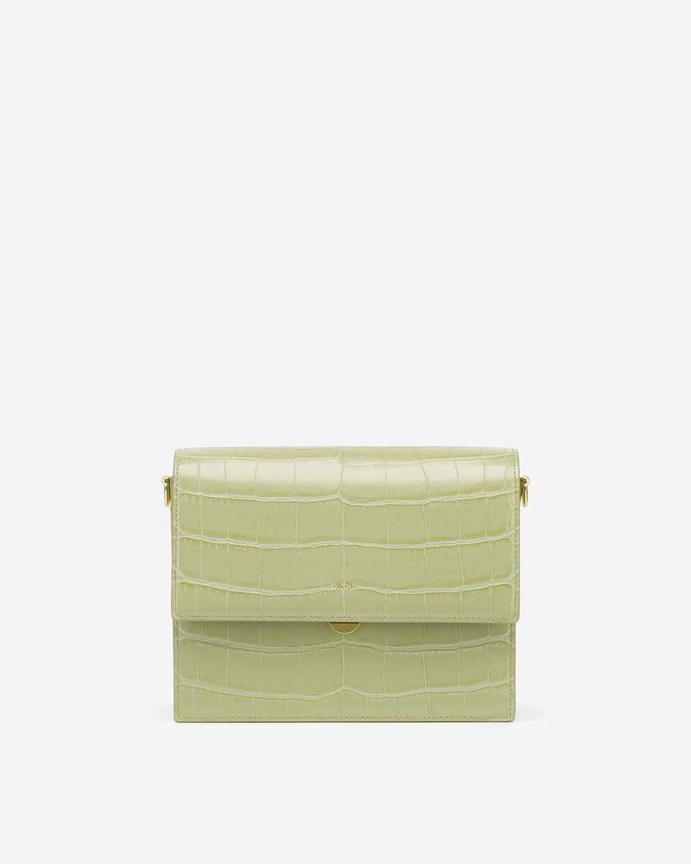 Torba Crossbody JW PEI Mini Flap Women Oliwkowe Zielone | PL1064QZ