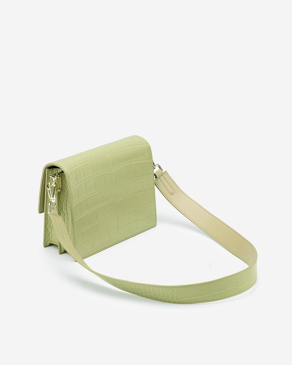 Torba Crossbody JW PEI Mini Flap Women Oliwkowe Zielone | PL1064QZ