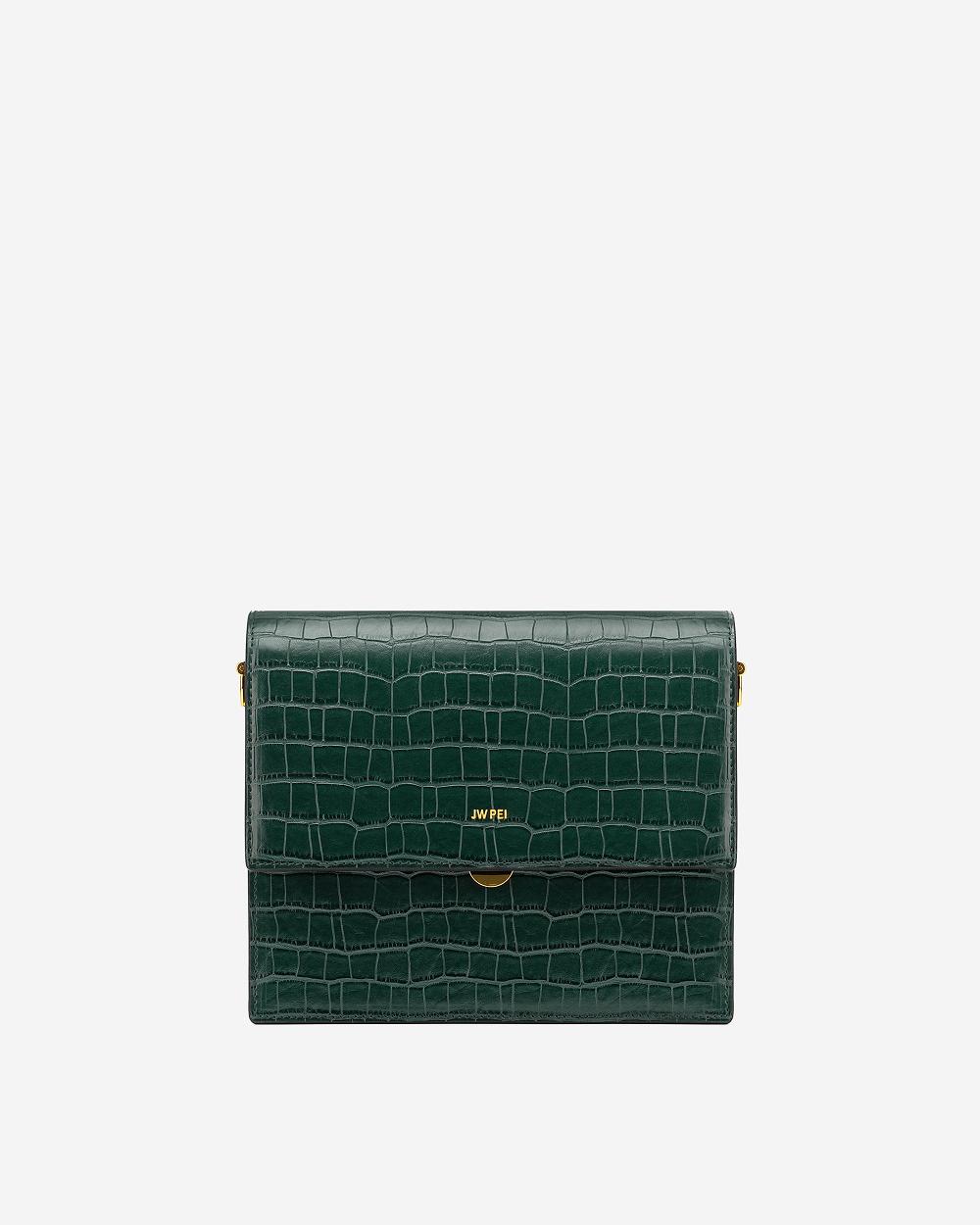 Torba Crossbody JW PEI Mini Flap Women Oliwkowe | PL1065WY