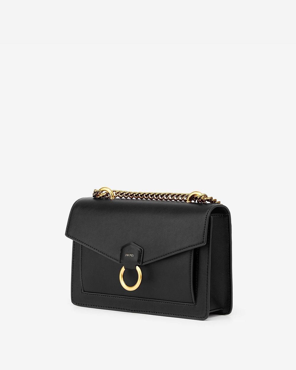 Torba Crossbody JW PEI The Envelope Chain Women Czarne | PL1076DN