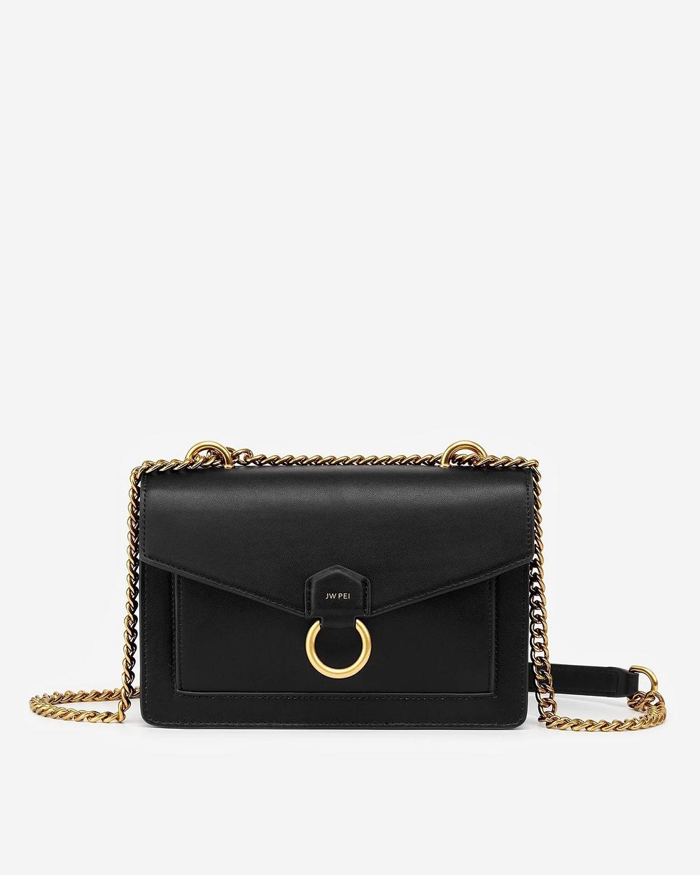 Torba Crossbody JW PEI The Envelope Chain Women Czarne | PL1076DN