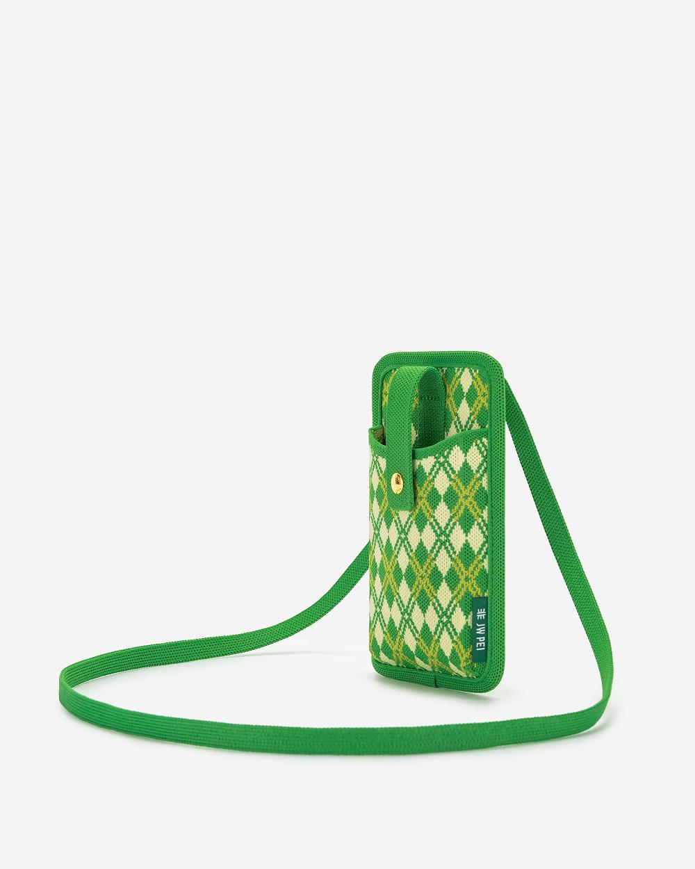 Torba Na Telefon JW PEI Aylin Trykotowy Women Zielone Żółte | PL1159KI