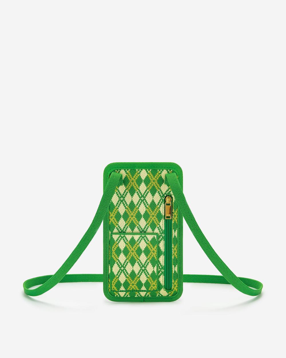 Torba Na Telefon JW PEI Aylin Trykotowy Women Zielone Żółte | PL1159KI