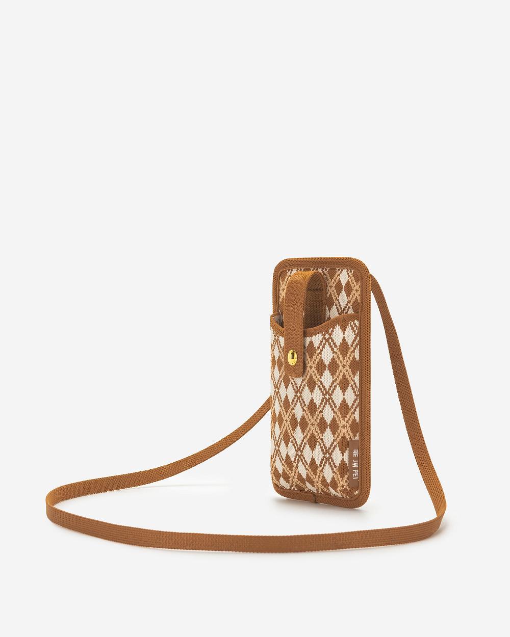 Torba Na Telefon JW PEI Aylin Trykotowy Women Brązowe Beżowe | PL1162XF