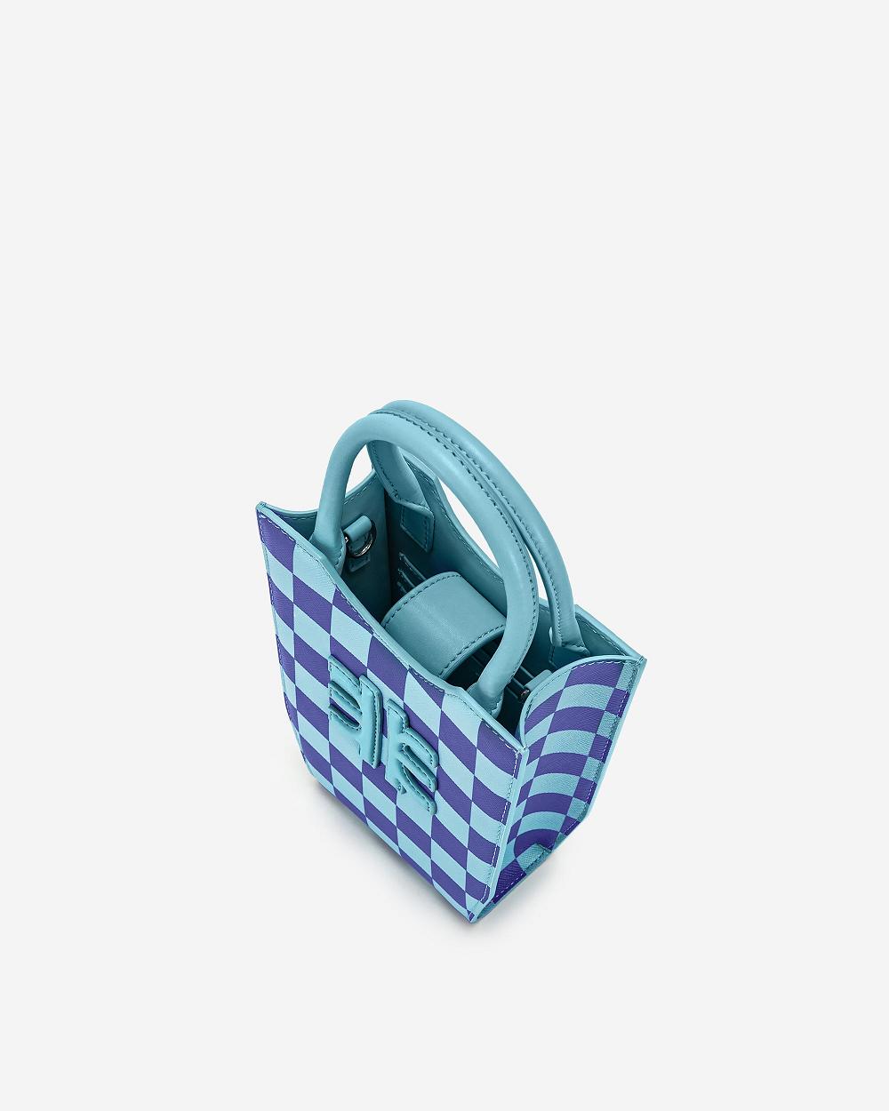 Torba Na Telefon JW PEI FEI Checkerboard Women Niebieskie Granatowe | PL1166NB