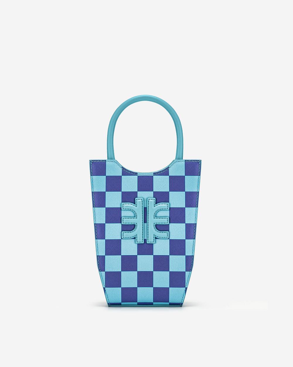 Torba Na Telefon JW PEI FEI Checkerboard Women Niebieskie Granatowe | PL1166NB