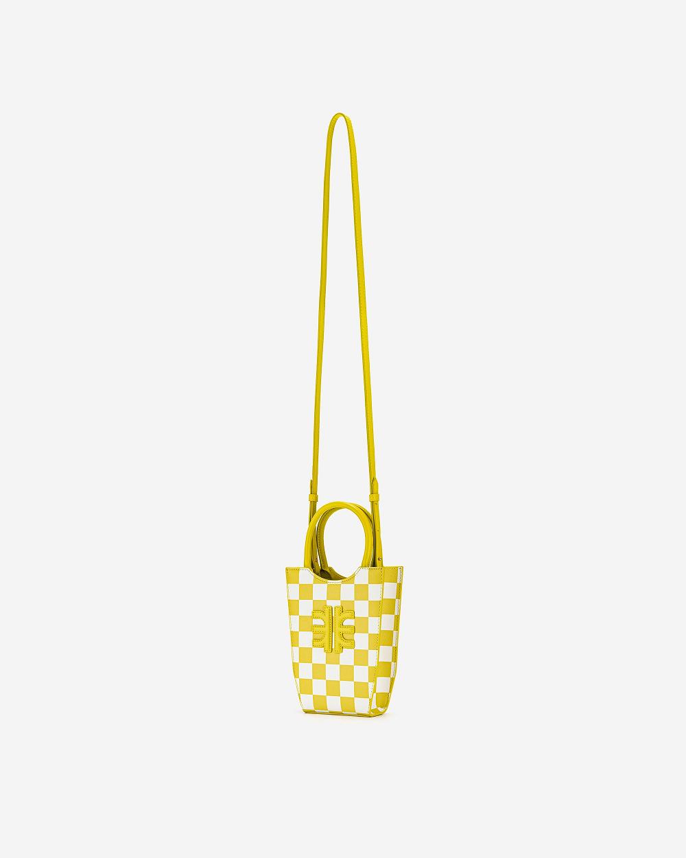 Torba Na Telefon JW PEI FEI Checkerboard Women Żółte Białe | PL1167MA