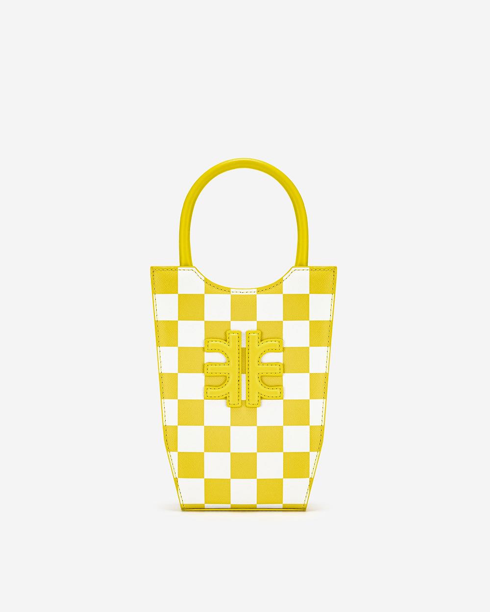 Torba Na Telefon JW PEI FEI Checkerboard Women Żółte Białe | PL1167MA