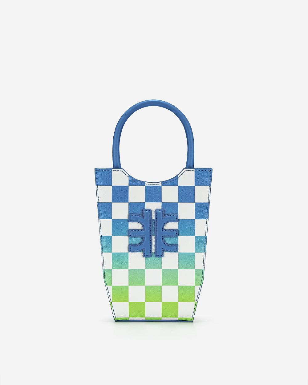 Torba Na Telefon JW PEI FEI Gradient Checkerboard Women Niebieskie Zielone | PL1172TV